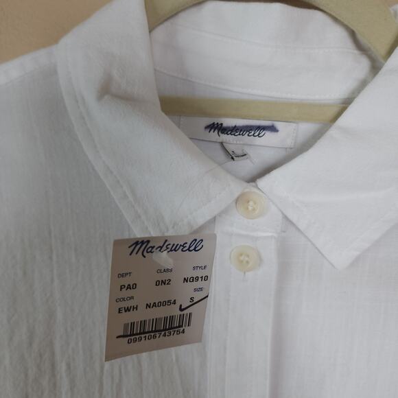 Madewell Oversized Ex-Boyfriend Tunic Shirt in White Size S - Picture 9 of 11